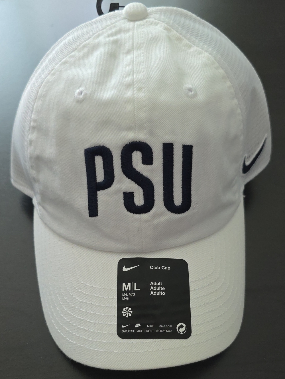 Nike White PSU Embroidered Mesh Back Club Cap